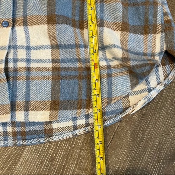 Ipink & flare button front flannel Pastel shacket jacket plaid Size Medi… - Picture 5 of 6